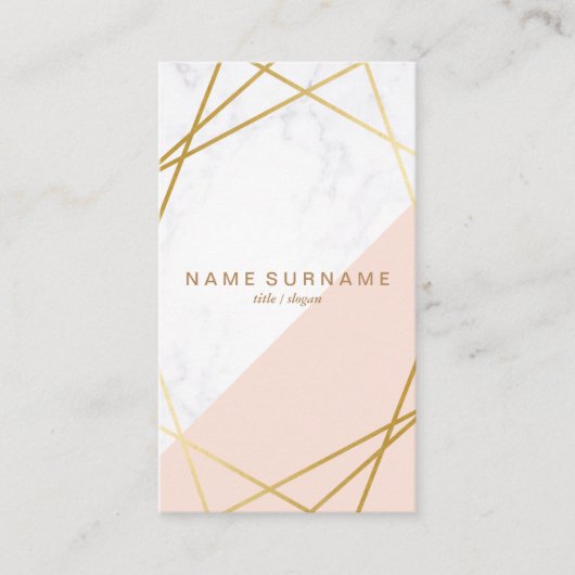 Carte de visite de marbre géométrique de verticale (Devant)