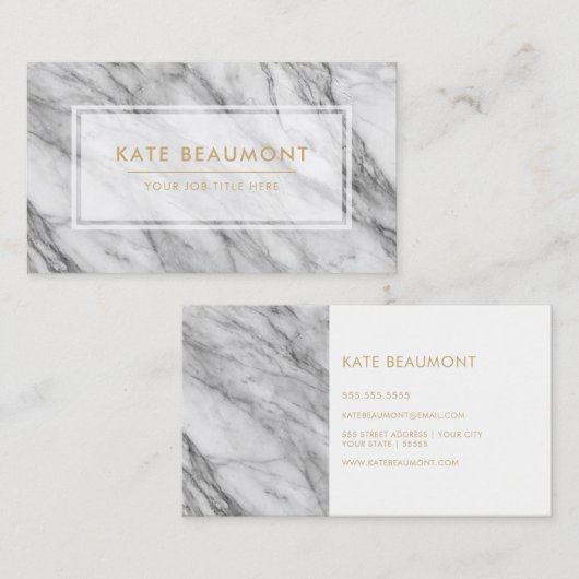 Carte de visite de marbre moderne (Devant / Derrière)