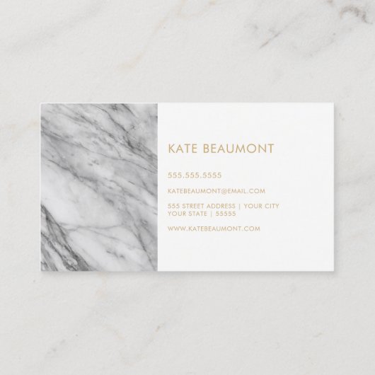 Carte de visite de marbre moderne (Dos)