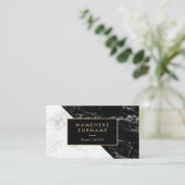 Carte de visite de marbre noir et blanc moderne (Debout devant)