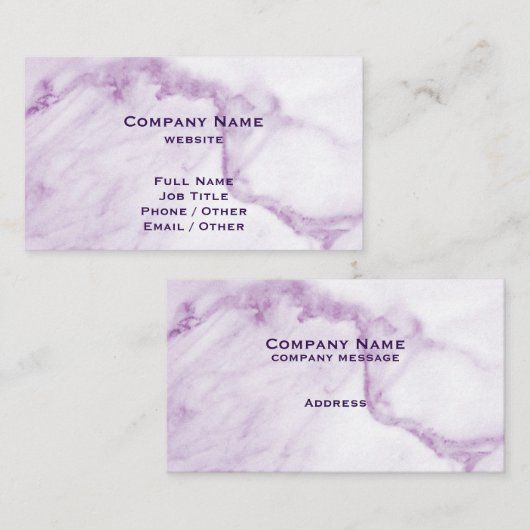 Carte de visite de marbre pourpre (Devant / Derrière)