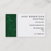 Carte de visite de marbre vert-foncé de malachite (Dos)