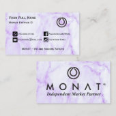 Carte de visite de marbre violet MONAT (Devant / Derrière)