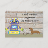 Carte de visite de marche avec robot et chien (Devant)