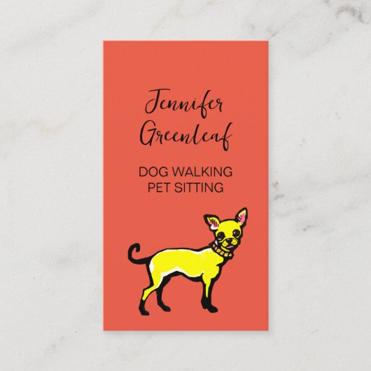 Carte de visite de marche de chien (Devant)