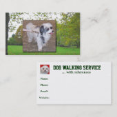 Carte de visite de marche de chien (Devant / Derrière)