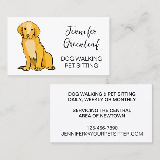 Carte de visite de marche de chien (Devant / Derrière)