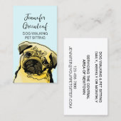 Carte de visite de marche de chien (Devant / Derrière)