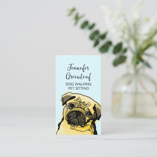 Carte de visite de marche de chien (Debout devant)