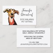 Carte de visite de marche de chien (Devant / Derrière)