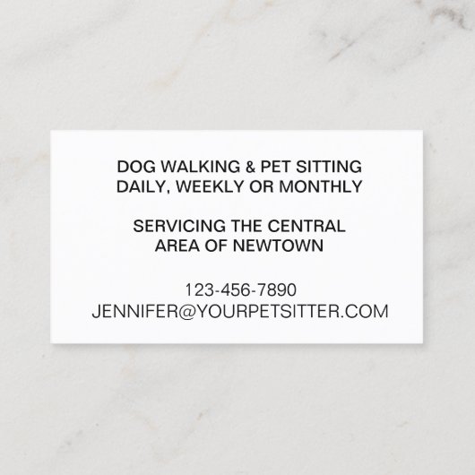 Carte de visite de marche de chien (Dos)