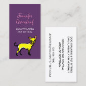 Carte de visite de marche de chien (Devant / Derrière)