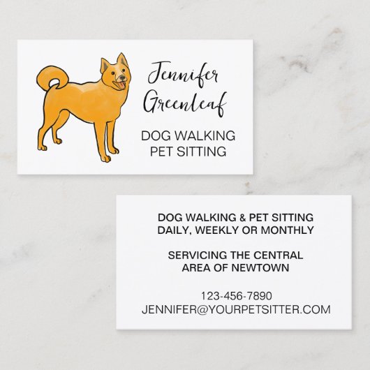 Carte de visite de marche de chien (Devant / Derrière)
