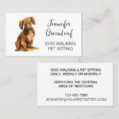 Carte de visite de marche de chien (Devant / Derrière)