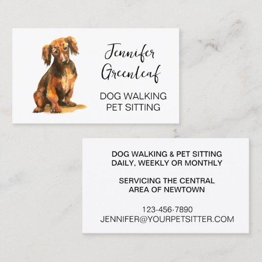 Carte de visite de marche de chien (Devant / Derrière)