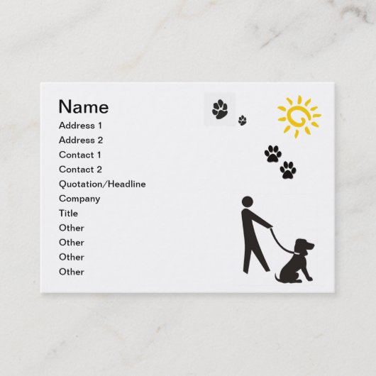 Carte de visite de marche de chien (Devant)
