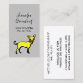 Carte de visite de marche de chien (Devant / Derrière)