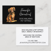 Carte de visite de marche de chien (Devant / Derrière)