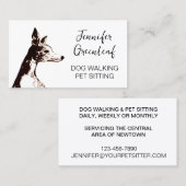 Carte de visite de marche de chien (Devant / Derrière)