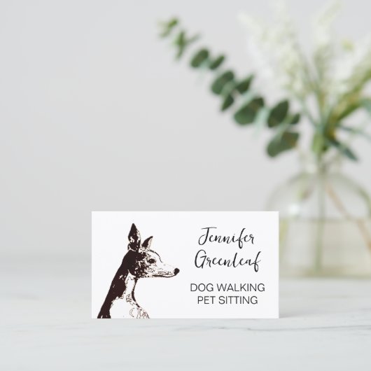 Carte de visite de marche de chien (Debout devant)