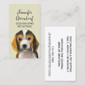Carte de visite de marche de chien (Devant / Derrière)