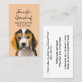 Carte de visite de marche de chien (Devant / Derrière)