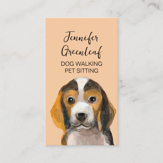 Carte de visite de marche de chien (Devant)