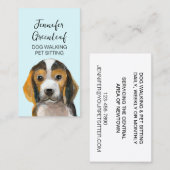 Carte de visite de marche de chien (Devant / Derrière)