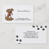 Carte de visite de marche de chien drôle (Devant / Derrière)