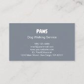 Carte de visite de marche de chiens de pattes (Dos)