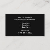 Carte de visite de marchette de chien B/W 3,5 pouc (Dos)