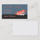 Carte de visite de marcheur de chien (Devant / Derrière)