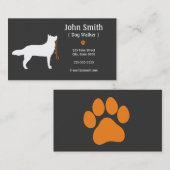 Carte de visite de marcheur de chien (Devant / Derrière)