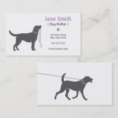 Carte de visite de marcheur de chien (Devant / Derrière)