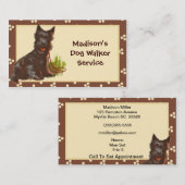 Carte de visite de marcheur de chien/de souris pou (Devant / Derrière)