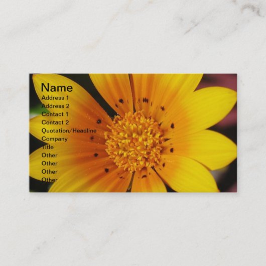 Carte de visite de marguerite jaune (Devant)
