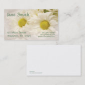 Carte de visite de marguerites blanches (Devant / Derrière)