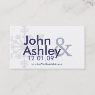 Carte de visite de mariage d'hiver