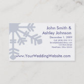 Carte de visite de mariage d'hiver (Dos)