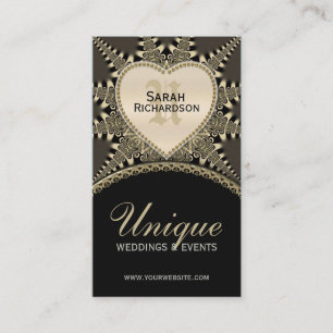 Carte de visite de mariage médiéval vintage or uni