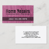 Carte de visite de maroon de clôture en bois (Devant / Derrière)