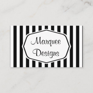 Carte de visite de marquee noir et blanc