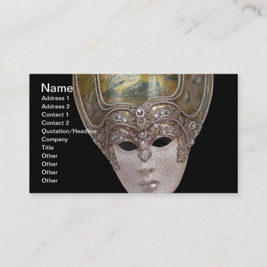 Carte de visite de masques vénitiens (Devant)