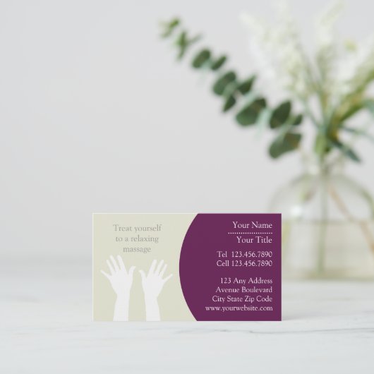 Carte de visite de massage (Debout devant)
