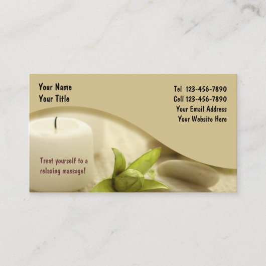 Carte de visite de massage (Devant)