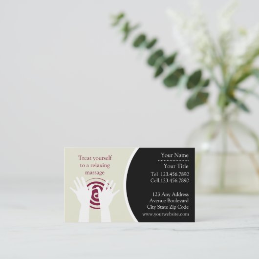 Carte de visite de massage (Debout devant)