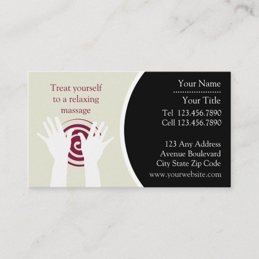 Carte de visite de massage (Devant)