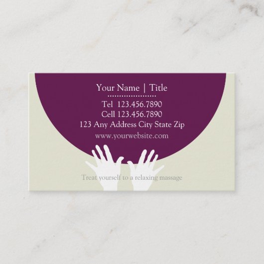 Carte de visite de massage (Devant)