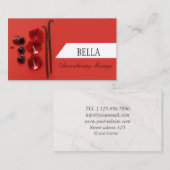 Carte de visite de massage chaud rouge (Devant / Derrière)