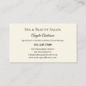 Carte de visite de massage de beauté de Spa de Lil (Dos)